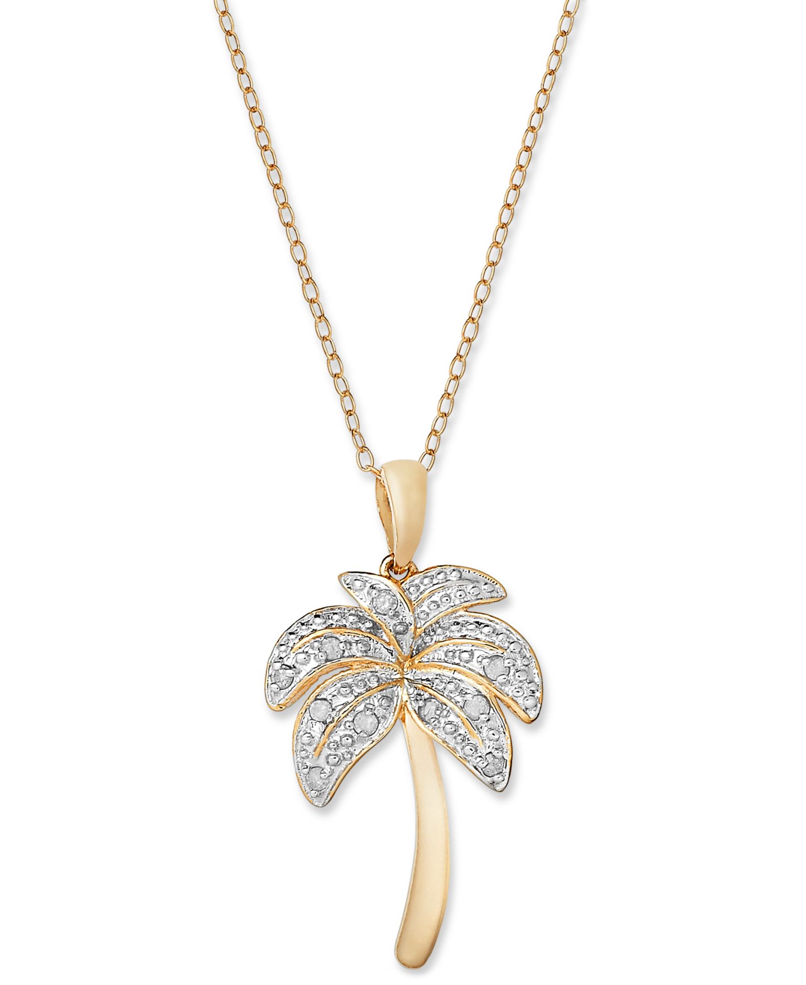 Подвеска Diamond Palm Tree из 18k Gold over Sterling Silver