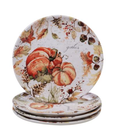Certified International Harvest Splash Dinner Plates, Set of 4