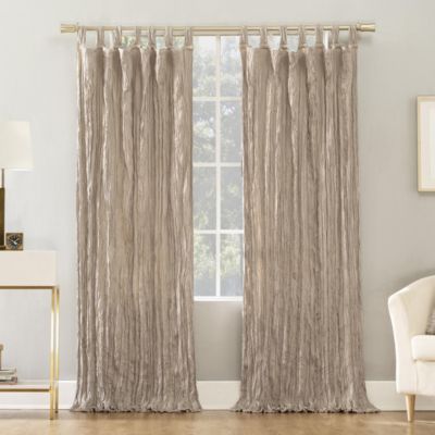 Odelia Distressed Velvet Semi-Sheer Tab Top Curtain Panel
