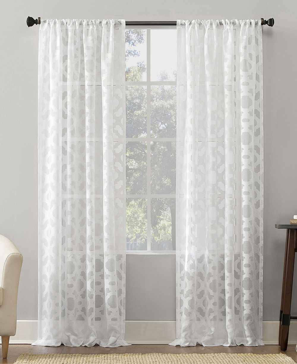 Штора Yvette Trellis Jacquard Sheer Rod Pocket
