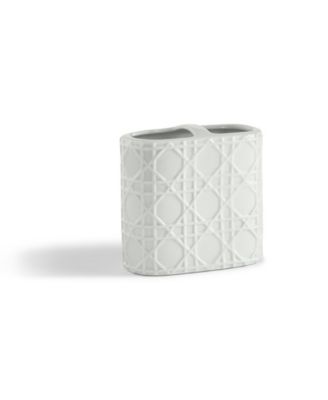 Подставка для зубных щеток Cassadecor Embossed Wicker Design Porcelain