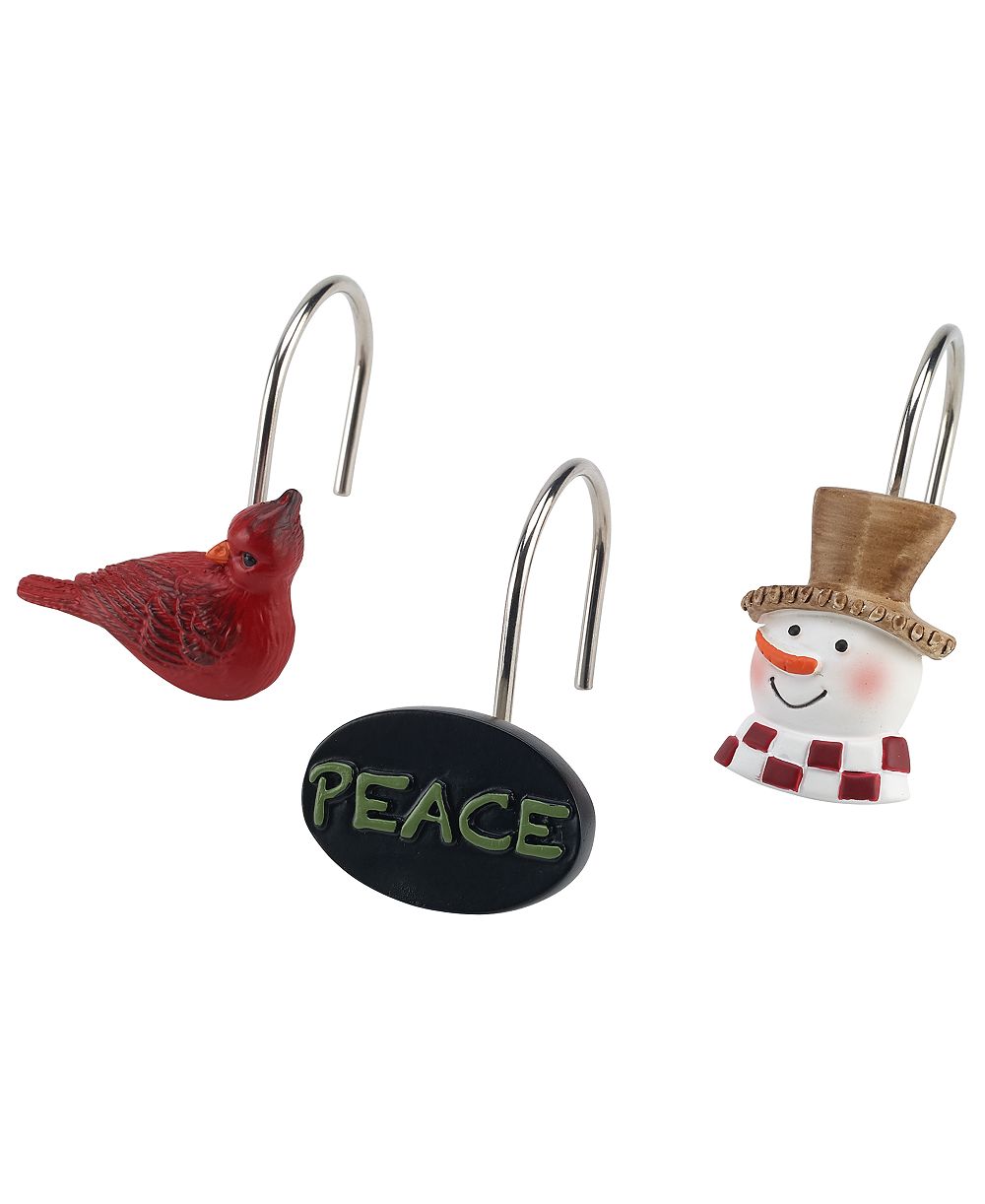 Набор из 12-ти крючков для душевой шторы Avanti Country Friends Holiday Resin