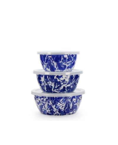 Golden Rabbit Swirl Enamelware Collection Nesting Bowls, Set of 3
