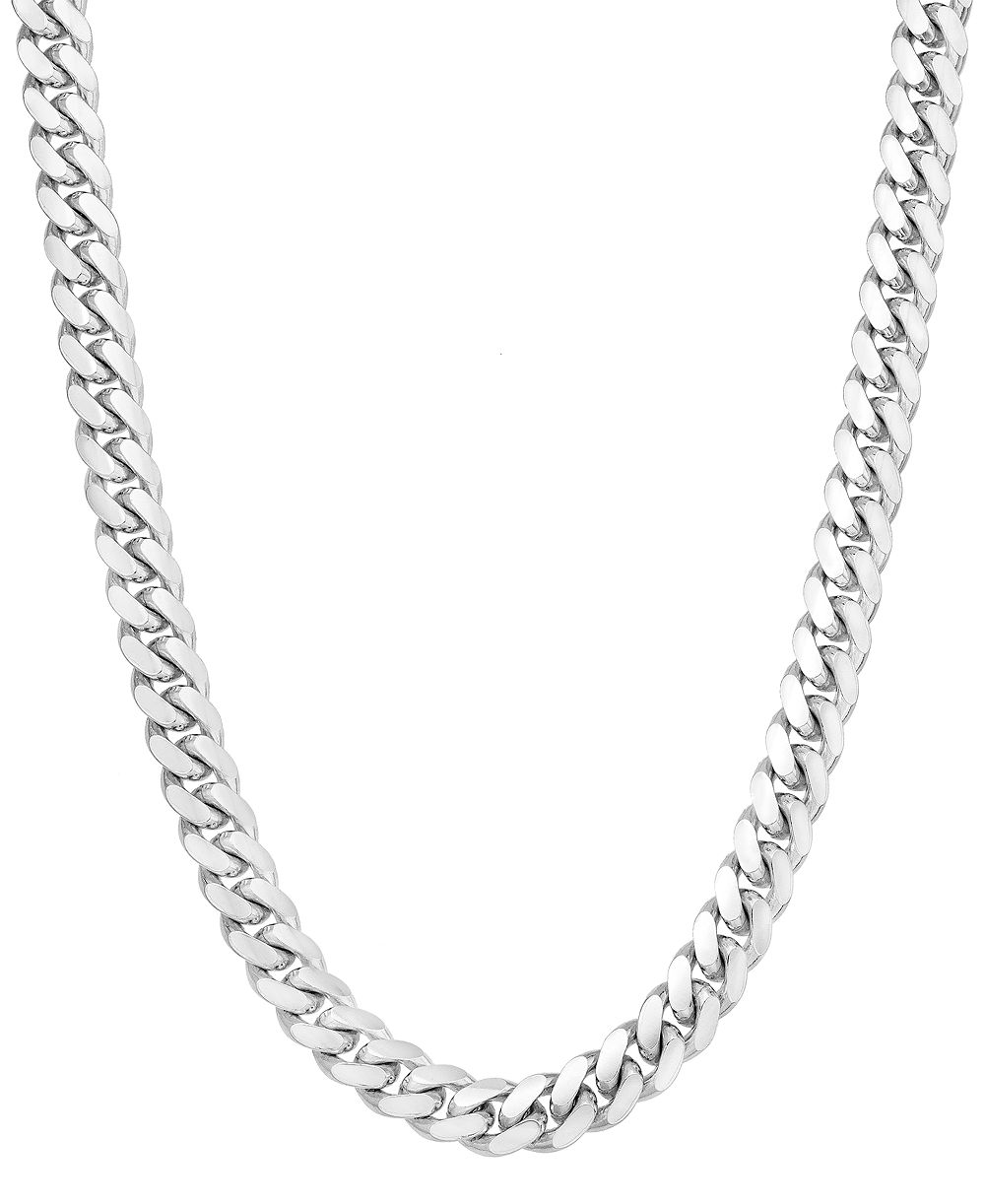 Мужская цепь-ожерелье Italian Gold Solid Cuban Link 26" из стерлингового серебра
