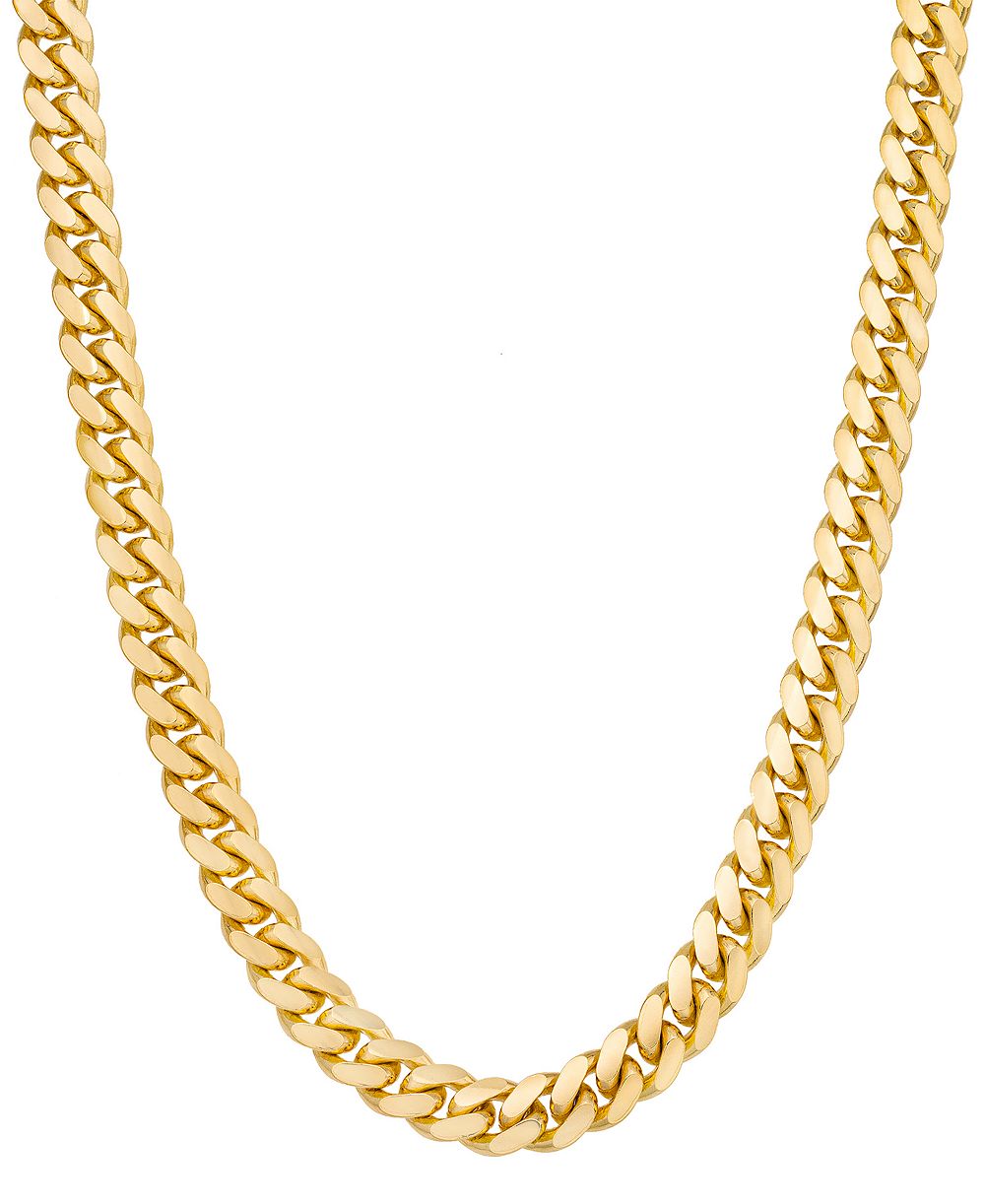 Men's Solid Cuban Link 26" Chain Necklace in 14k Gold-Plated Sterling Silver