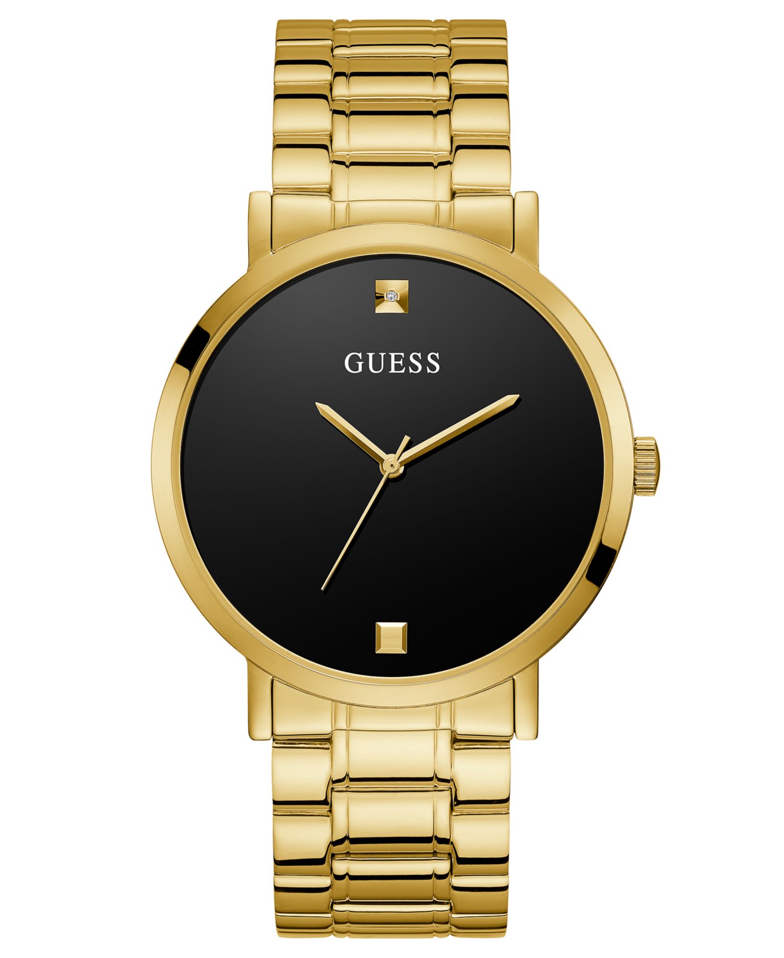 Мужские часы GUESS Diamond-Accent Gold-Tone Stainless Steel Bracelet 44mm