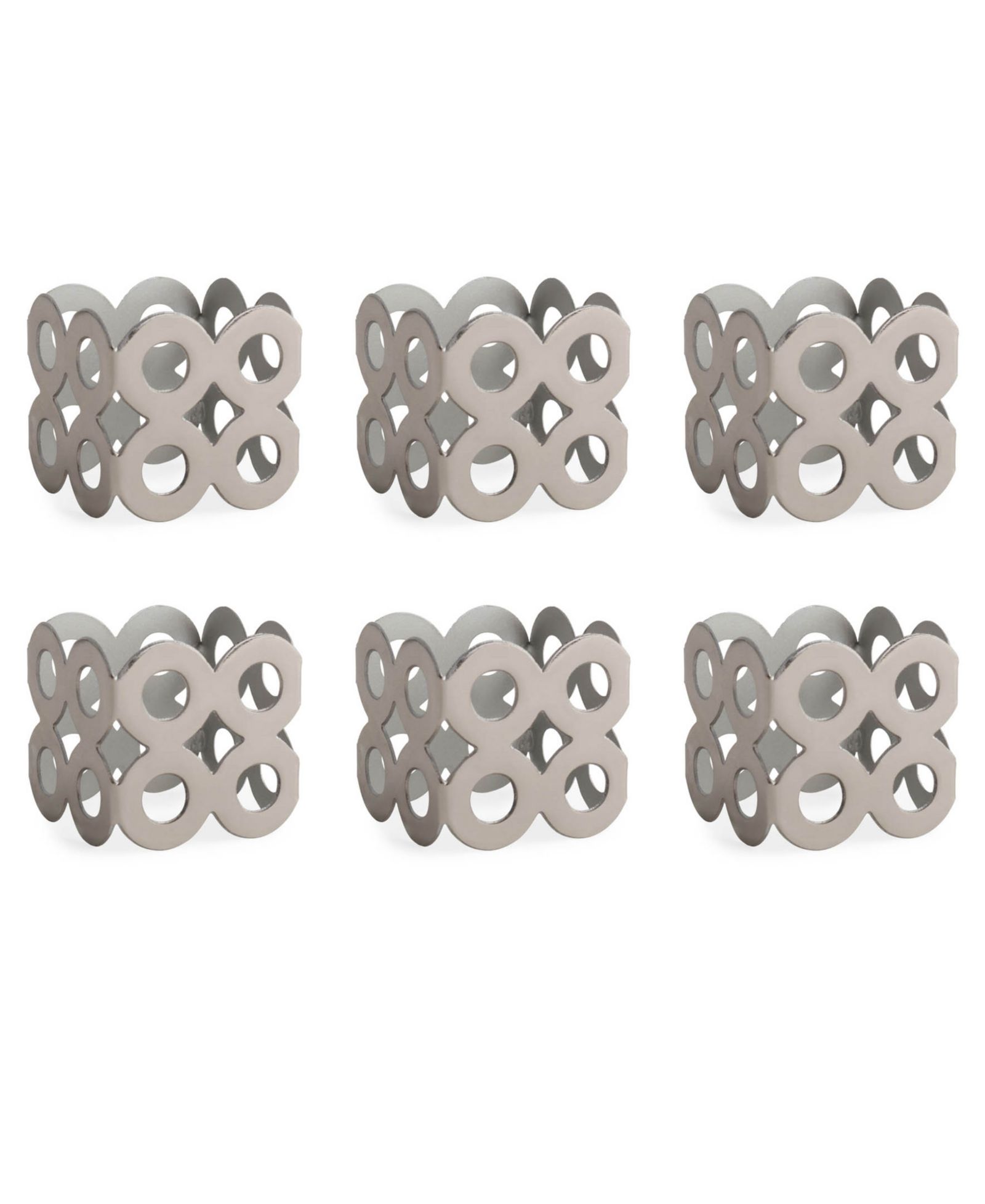 Design Imports Square Die Cut Napkin Ring Set of 6