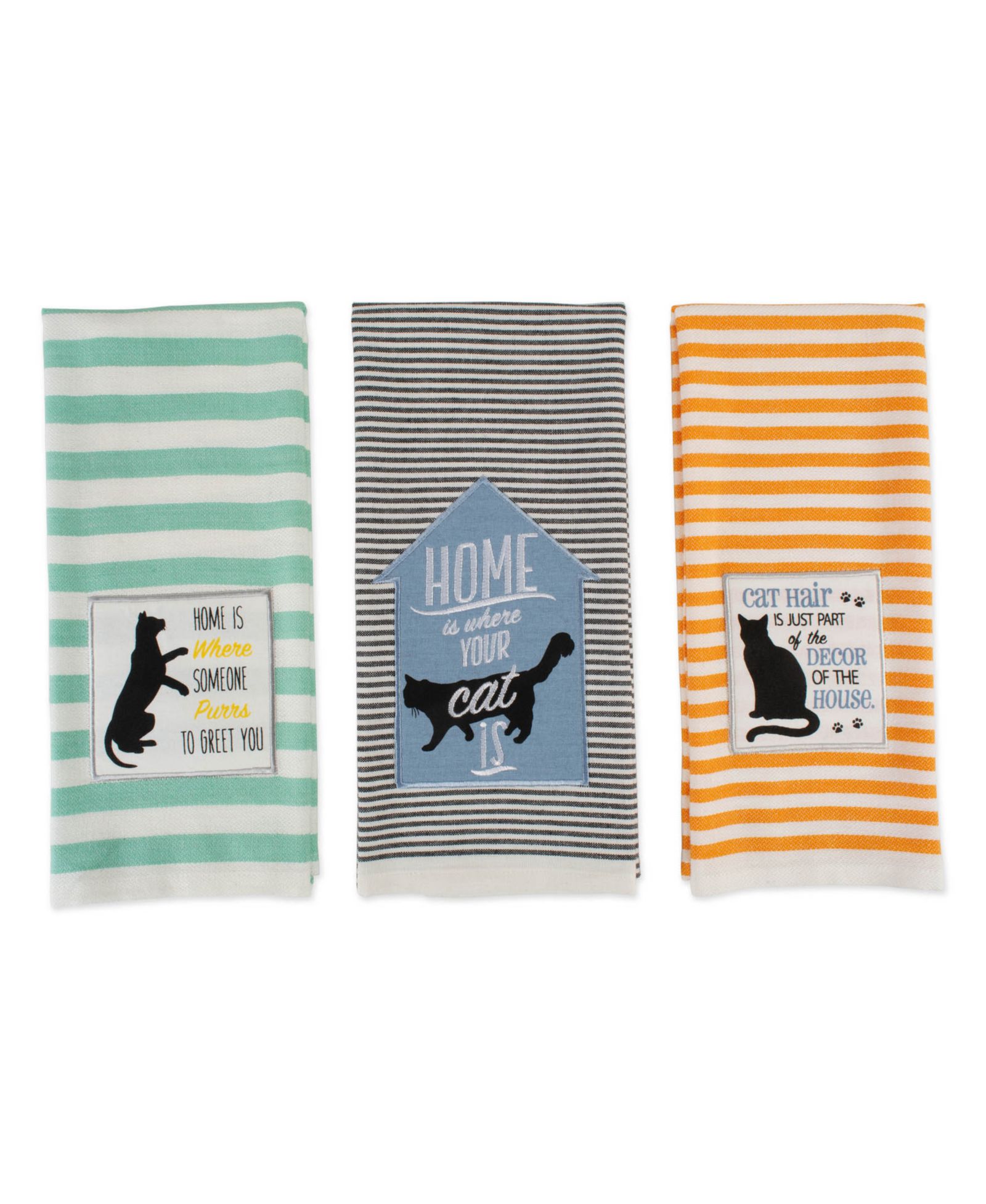 Набор кухонных полотенец Design Imports Asst Cats Meow, 3 шт.