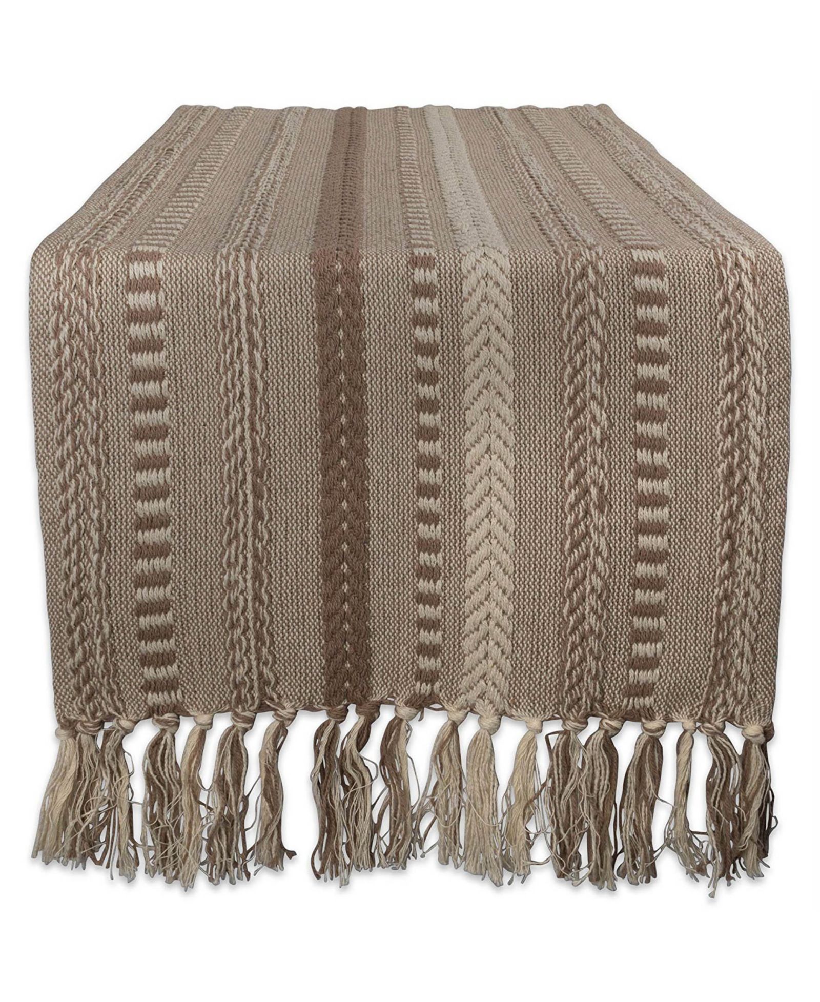 Design Imports Braided Stripe Table Runner 15" x 108"
