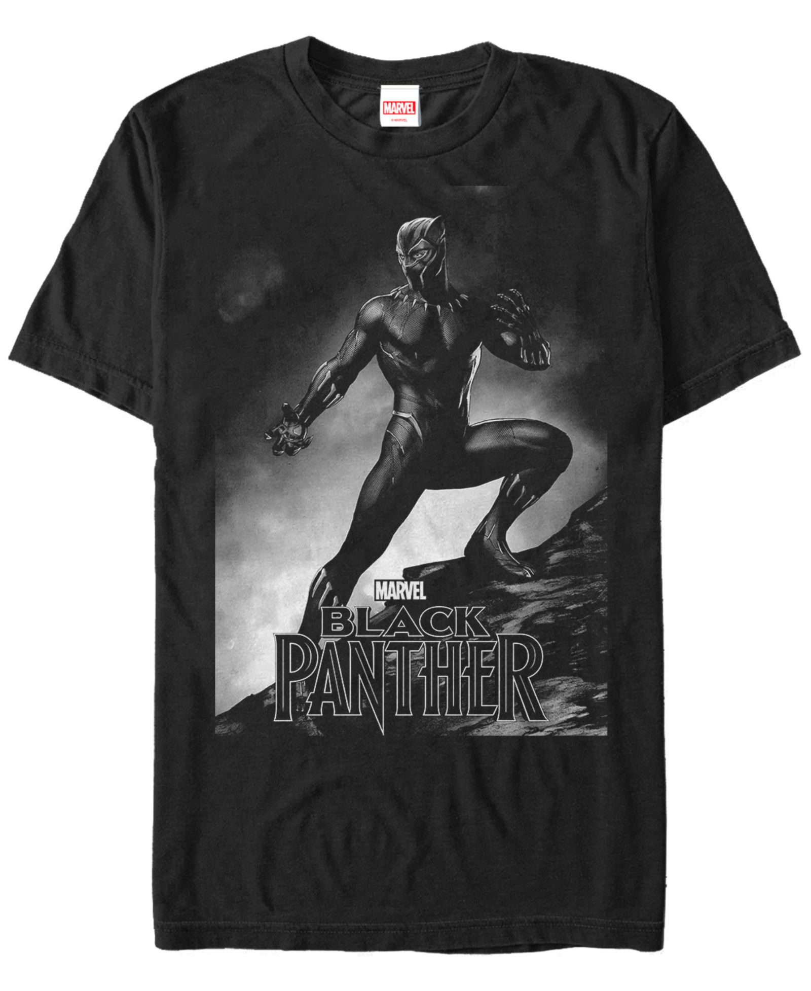 Marvel Men's Black Panther Posed Black Panther Short Sleeve T-Shirt