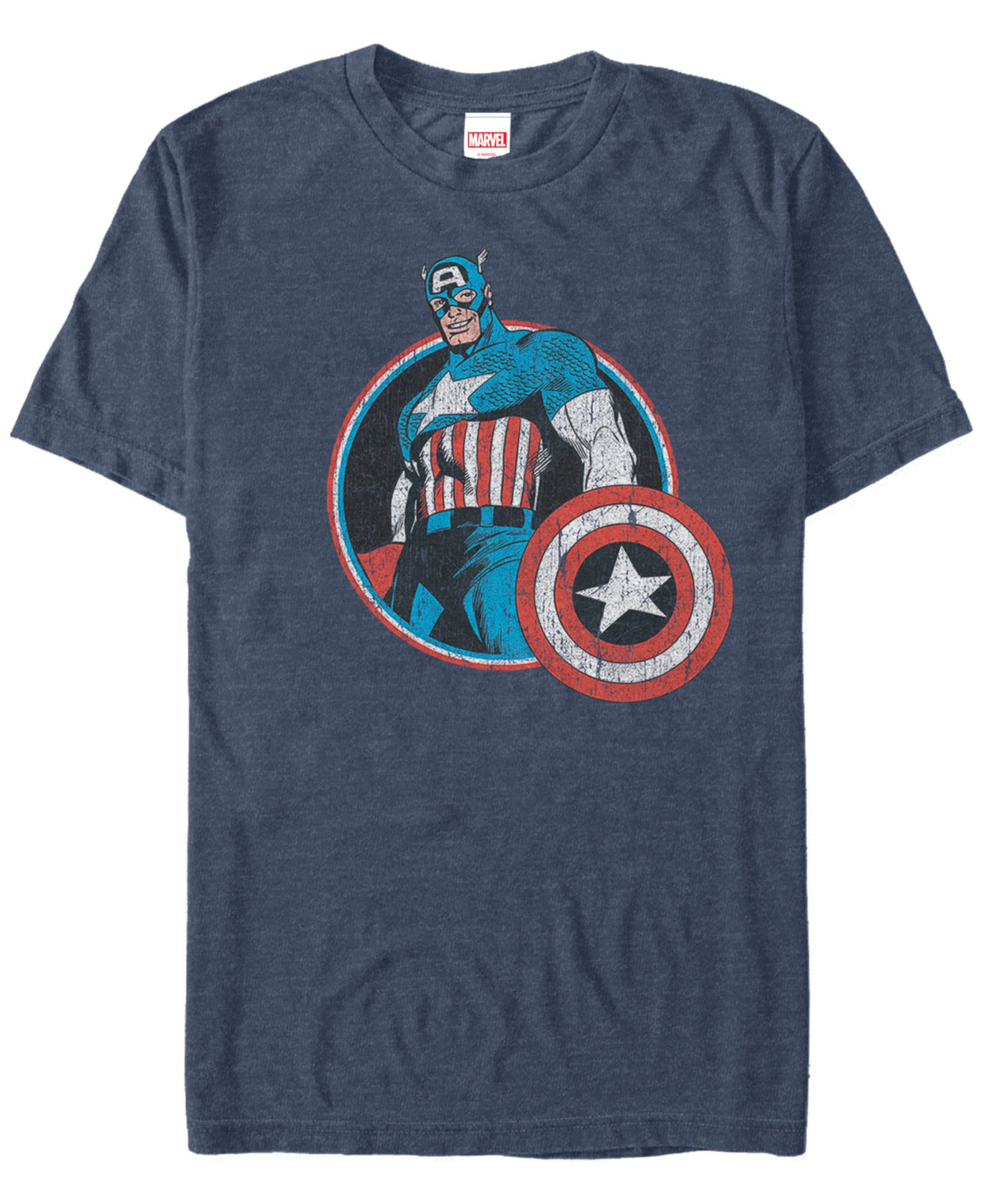 Мужская футболка Marvel Comic Collection Retro Captain America Smiling с коротким рукавом