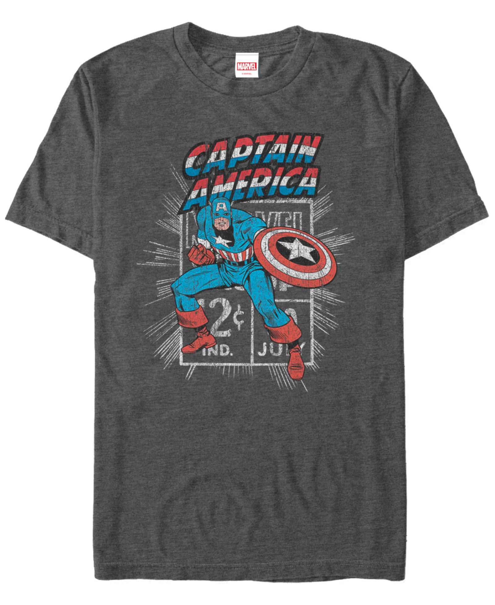 Мужская футболка Marvel Comic Collection Retro Captain America Stamp Short Sleeve
