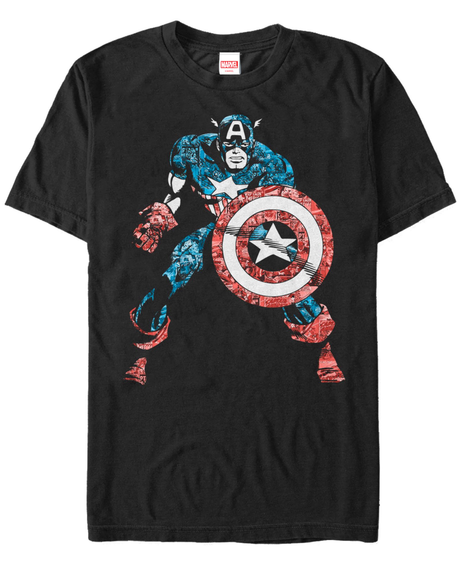 Мужская футболка Marvel Comic Collection Distressed Captain America Short Sleeve