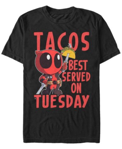 Marvel Мужская футболка Deadpool Tacos Best On Tuesday Short Sleeve