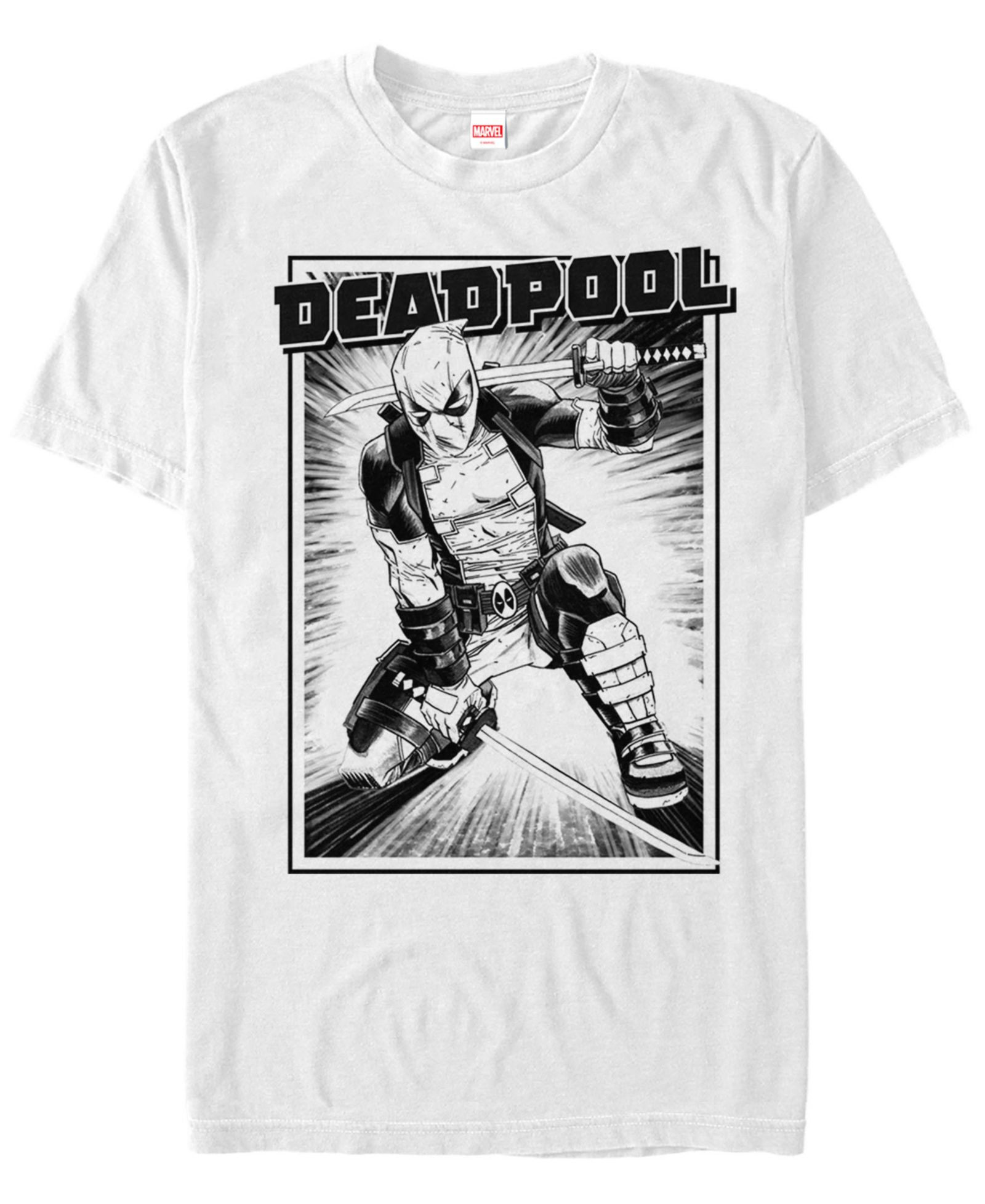 Marvel Men's Deadpool Samurai Stance Short Sleeve T-Shirt