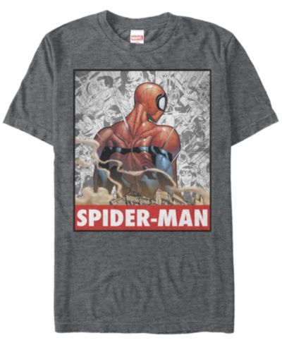 Marvel Мужская футболка Spider-Man в комиксном стиле с коротким рукавом