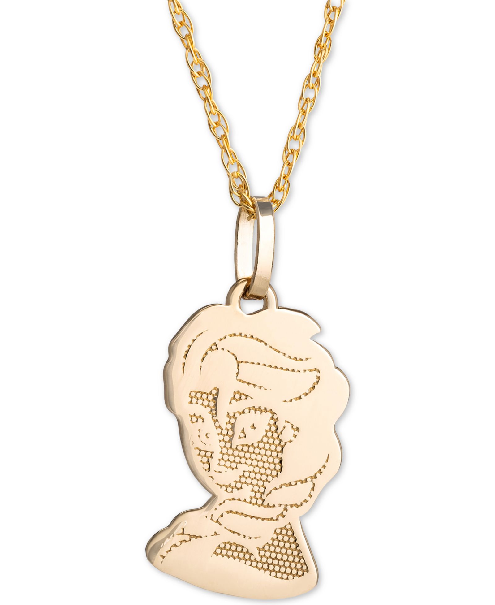 Disney© Детский кулон Frozen Elsa 15" в 14k золоте