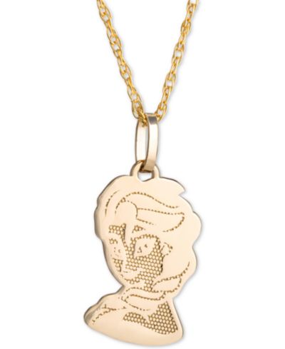 Disney© Детский кулон Frozen Elsa 15" в 14k золоте