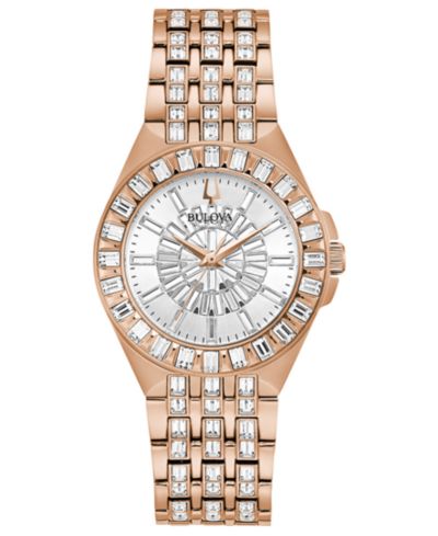 Bulova Женские часы Phantom Rose Gold-Tone Stainless Steel Bracelet 32.5mm
