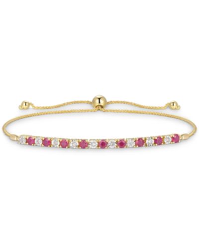 Sapphire (1/2 ct. t.w.) & Diamond (1/20 ct. t.w.) браслет Bolo из 14k Gold