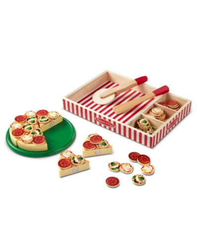 Melissa And Doug Pizza Party Wooden 63-Piece Play Food Set, Ages 3-5