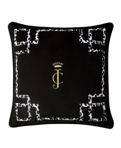Juicy Couture Lattice Embroidered Velvet Decorative Pillow, 20" x 20"