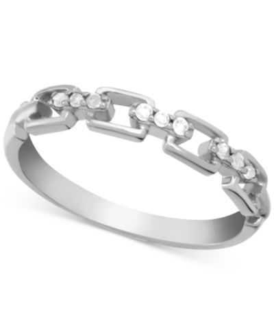 Кольцо с бриллиантом (1/10 ct. t.w.) на браслете из Sterling Silver