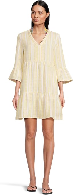 Cotton Dobby Tiered Dress