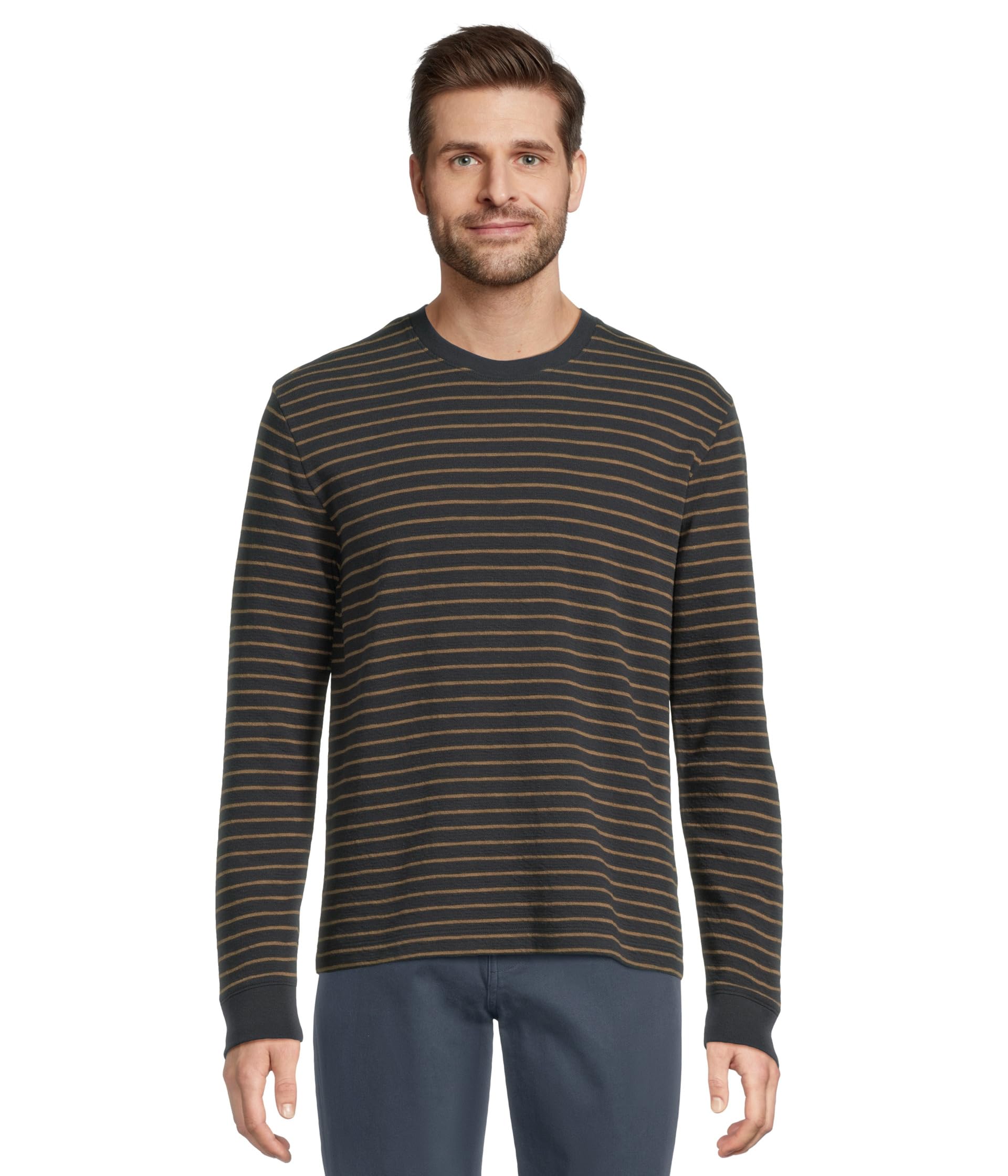 Slub Stripe Long Sleeve Crew