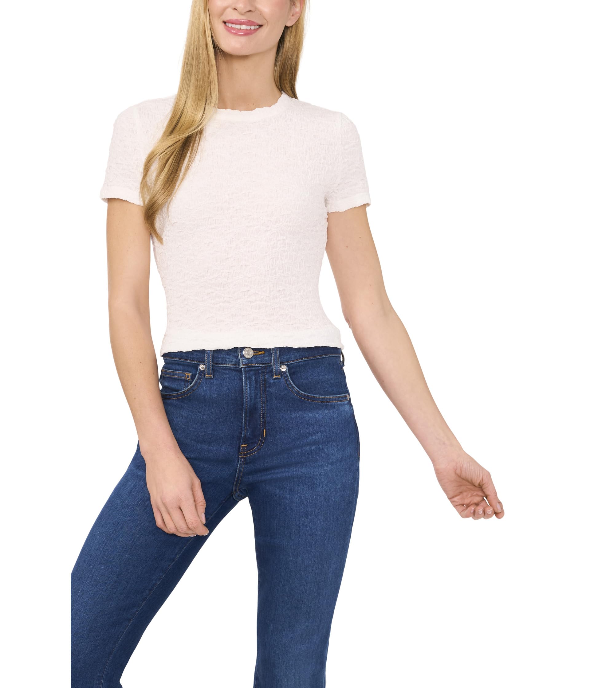 Short Sleeve Puckered Knit Baby Tee