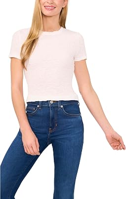Женский трикотажный топ CeCe Short Sleeve Puckered Knit Baby
