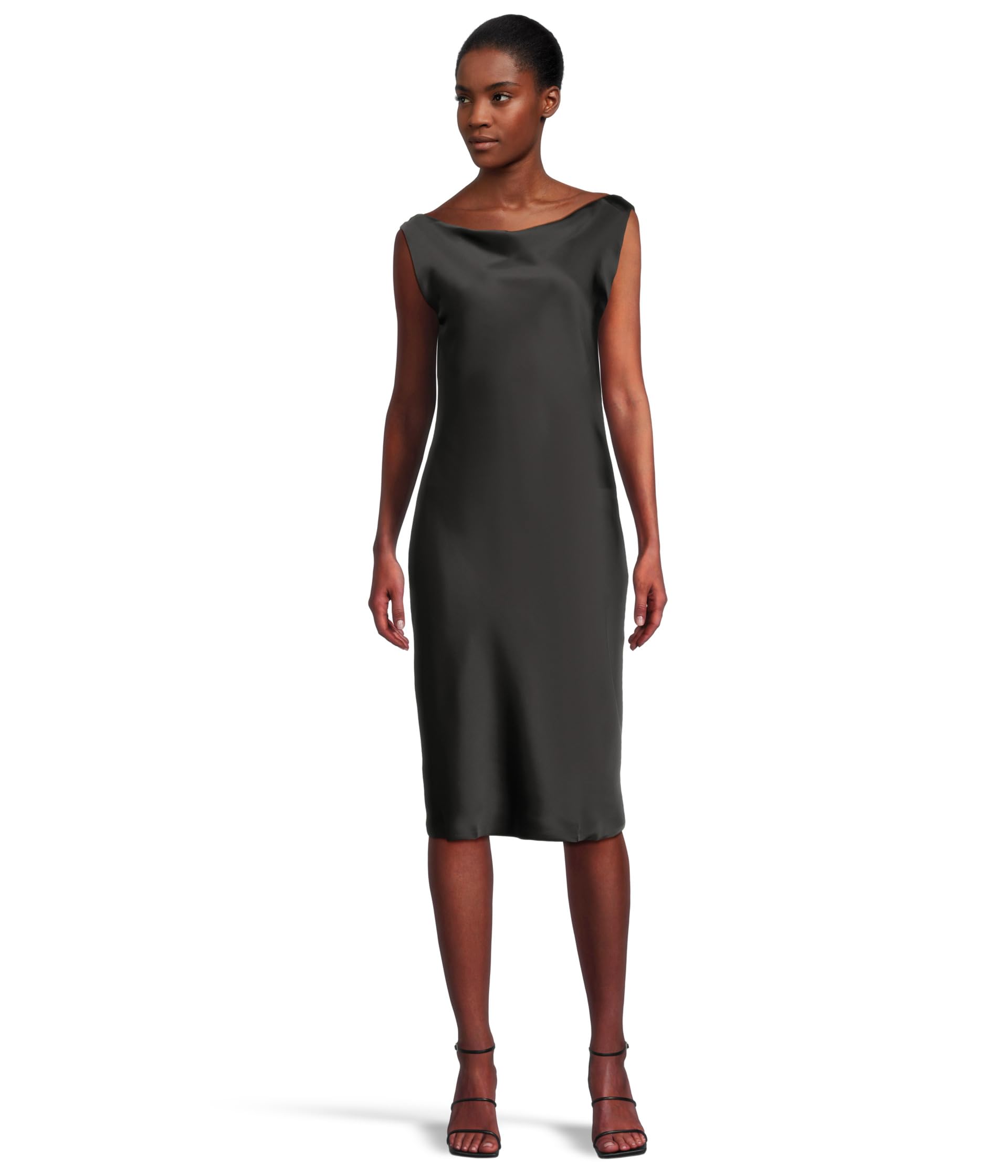 Женское платье Norma Kamali Sleeveless Low Back Drape Dress Below Knee