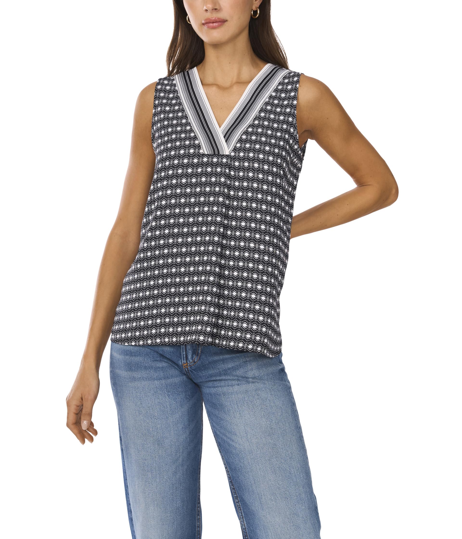 V Neck Sleeveless Blouse