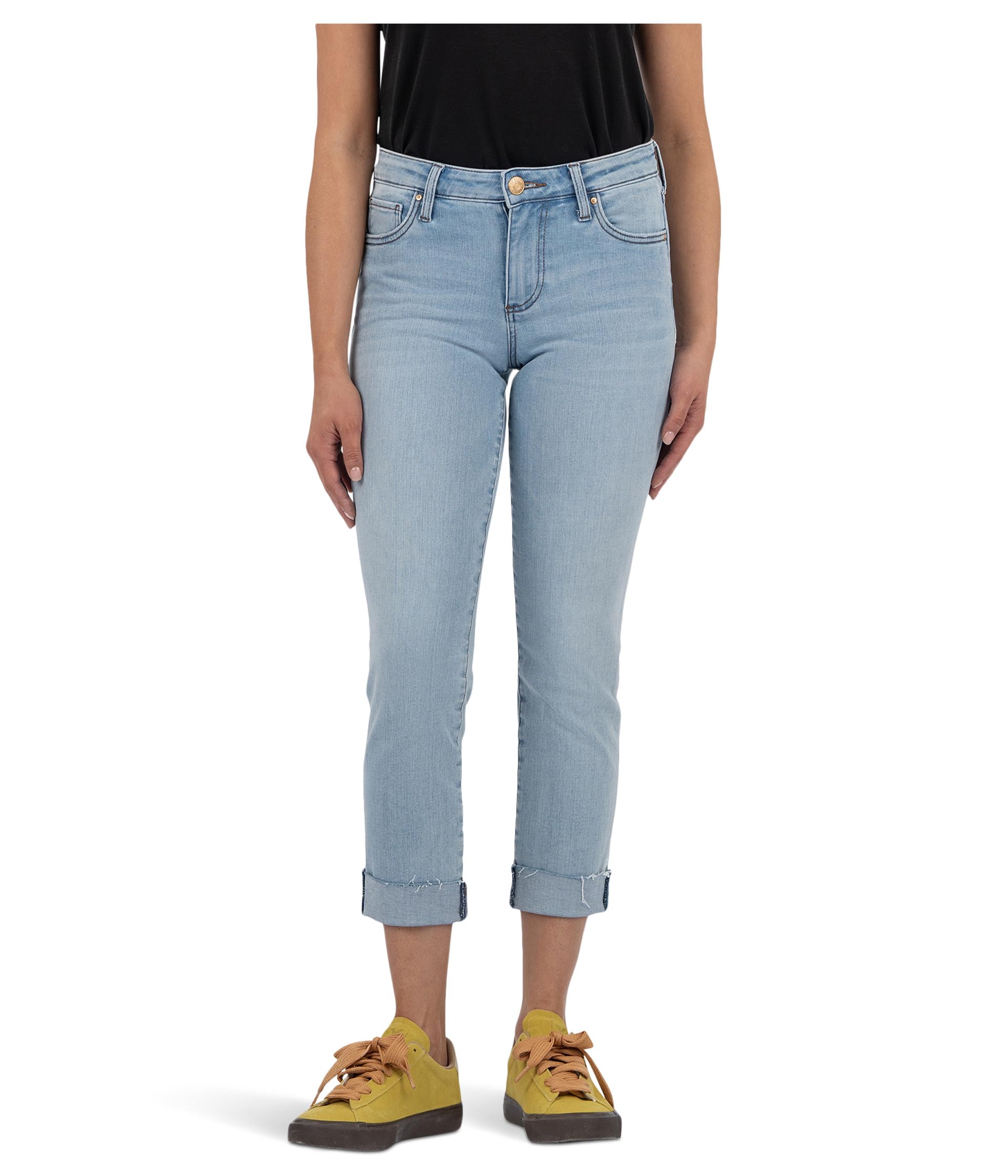 Amy Crop Straight Leg Roll Up With Raw Hem