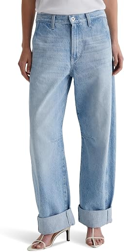 Mercer High-Rise Cuffed Barrel Jeans in Sunset Blues