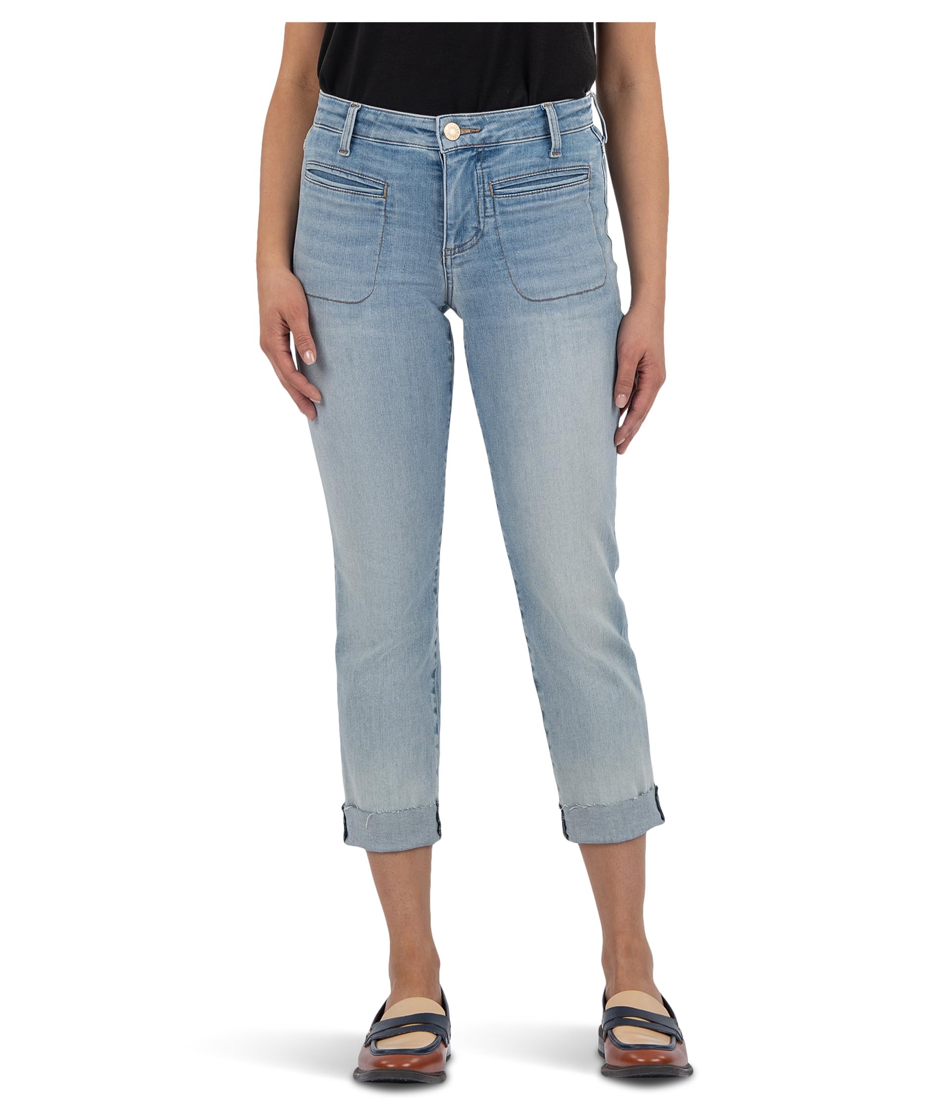 Petite Amy Crop Straigh Leg Roll Up
