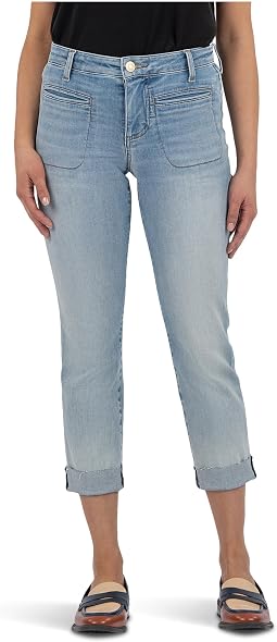 Джинсы Petite Amy Crop Straight Leg Roll Up