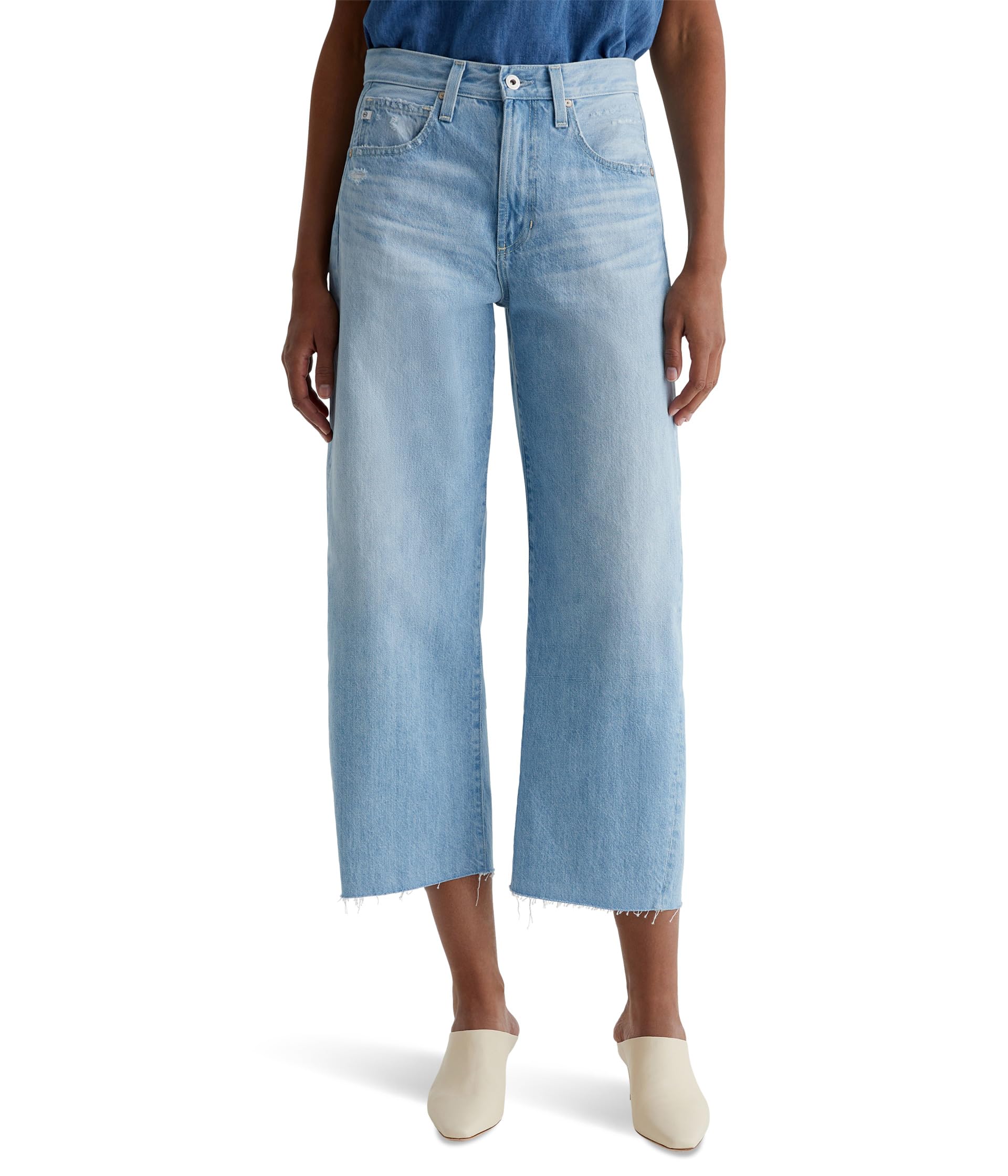 Женские джинсы AG Jeans Hattie High-Rise Crop Barrel в цвете Sunrise