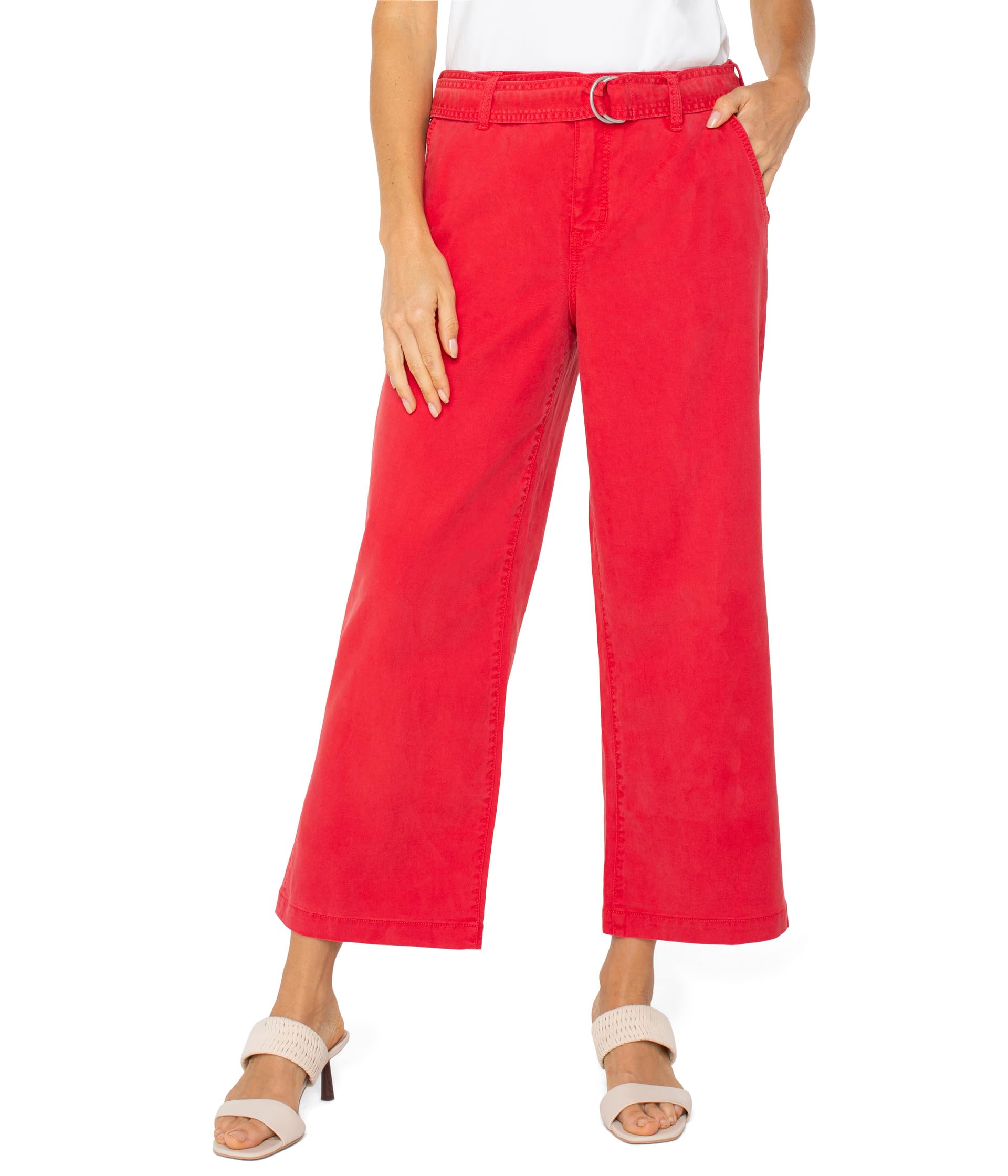 Stride High-rise Crop Wide Leg With Self Belt