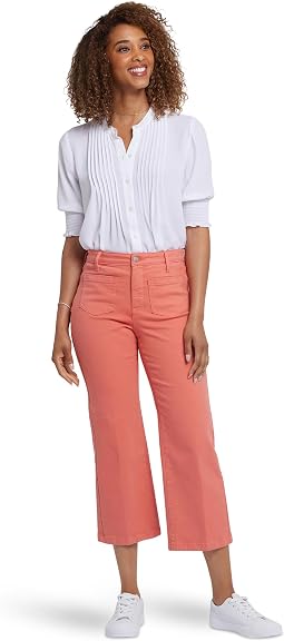 Coco Relaxed Wide Leg Crop Jeans in Coral Haze