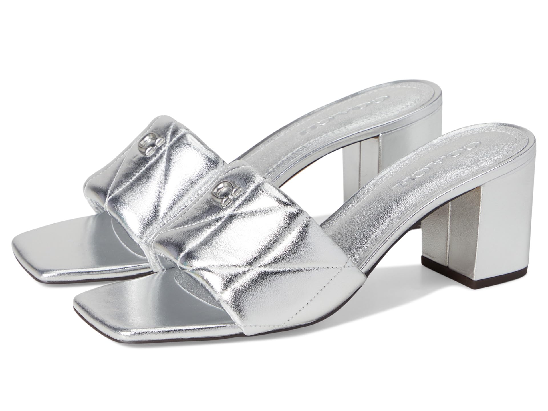 Holly Block Heel Sandals with Quilting