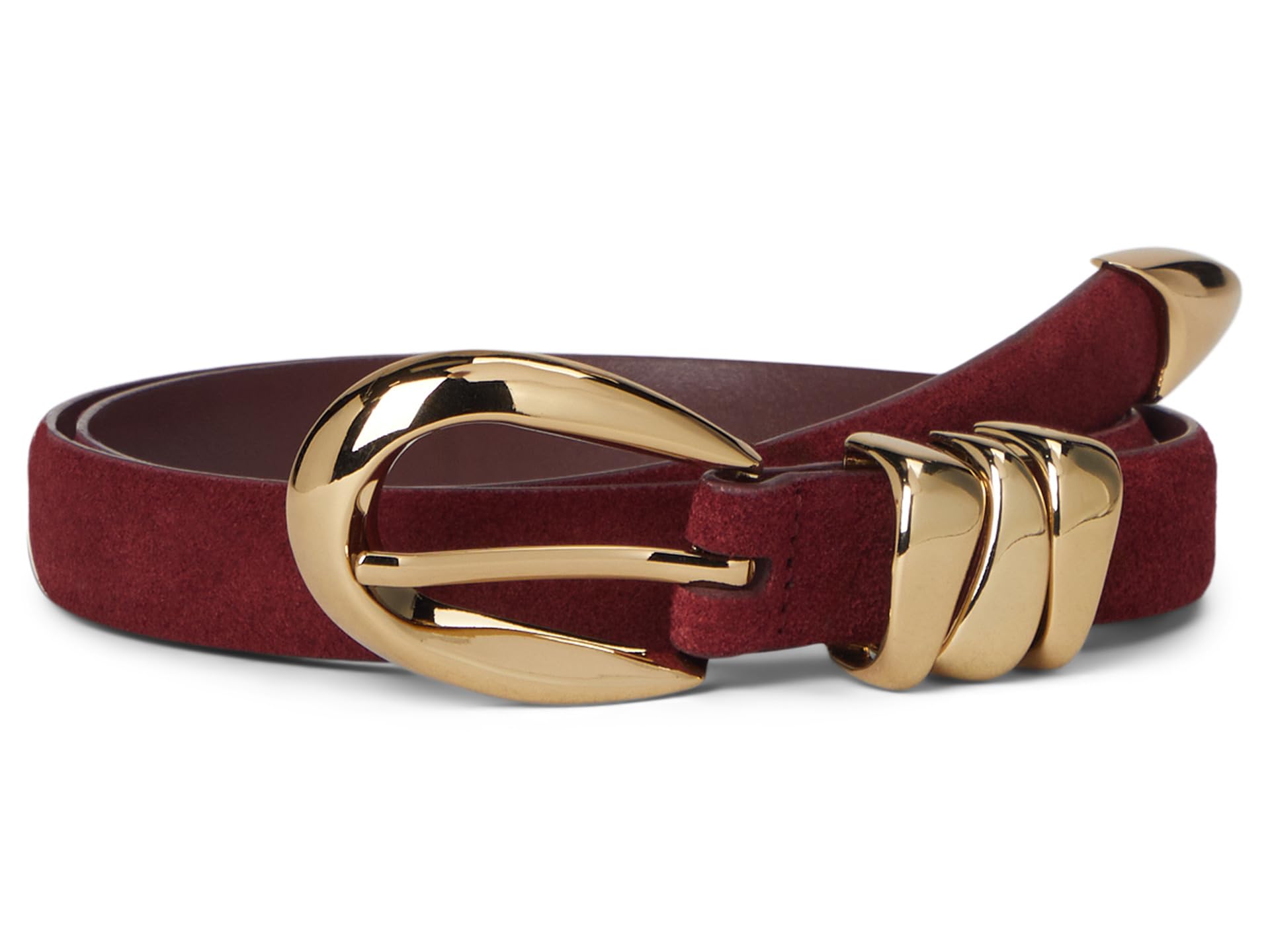 Triple Metal Keeper Belt in Suede