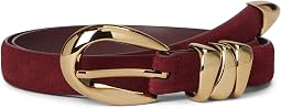 Triple Metal Keeper Belt in Suede