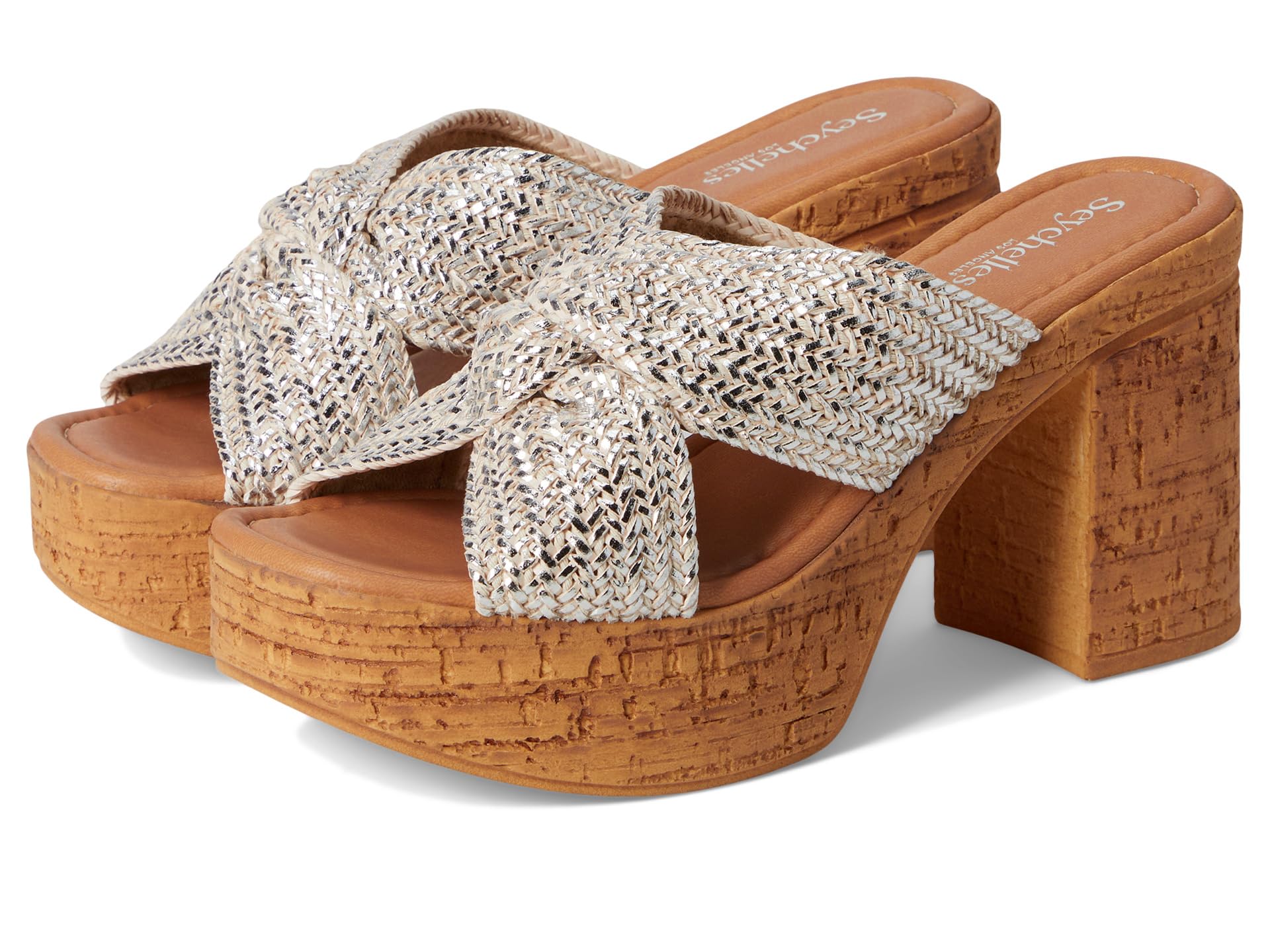Сандалии Seychelles Adorned Metallic Raffia Slide