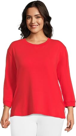 3/4 Sleeve Hi-Lo Tunic with Side Slits