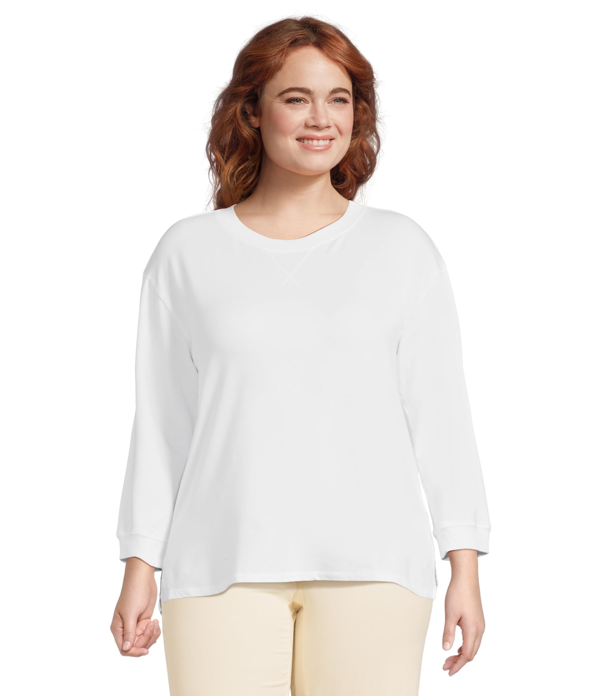 3/4 Sleeve Hi-Lo Tunic with Side Slits