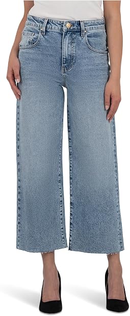 Gwen High-Rise Wide Leg Slouchy Raw Hem 5 Pockets in Acute