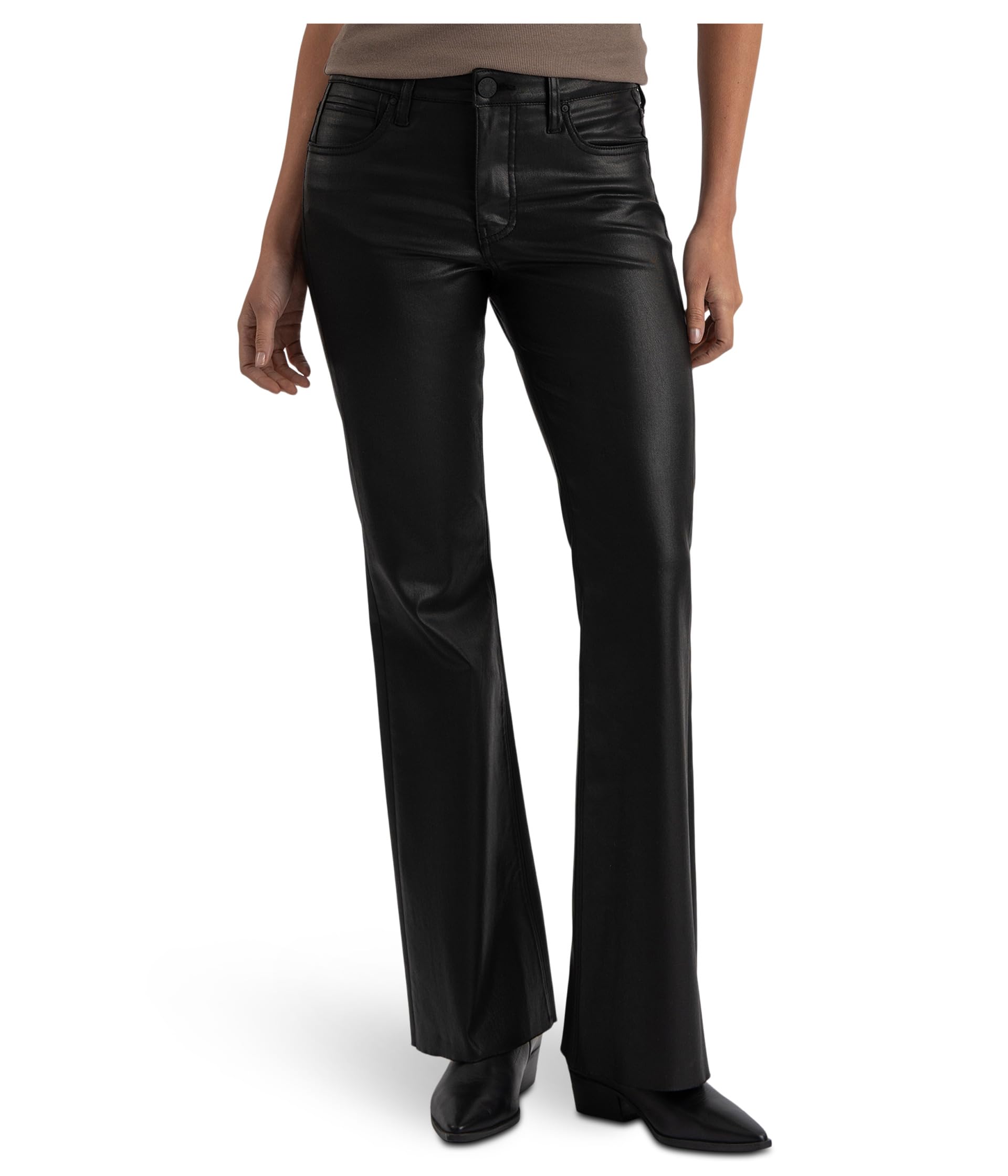 Stella High-Rise Fab Ab Flare With Raw Hem in Black