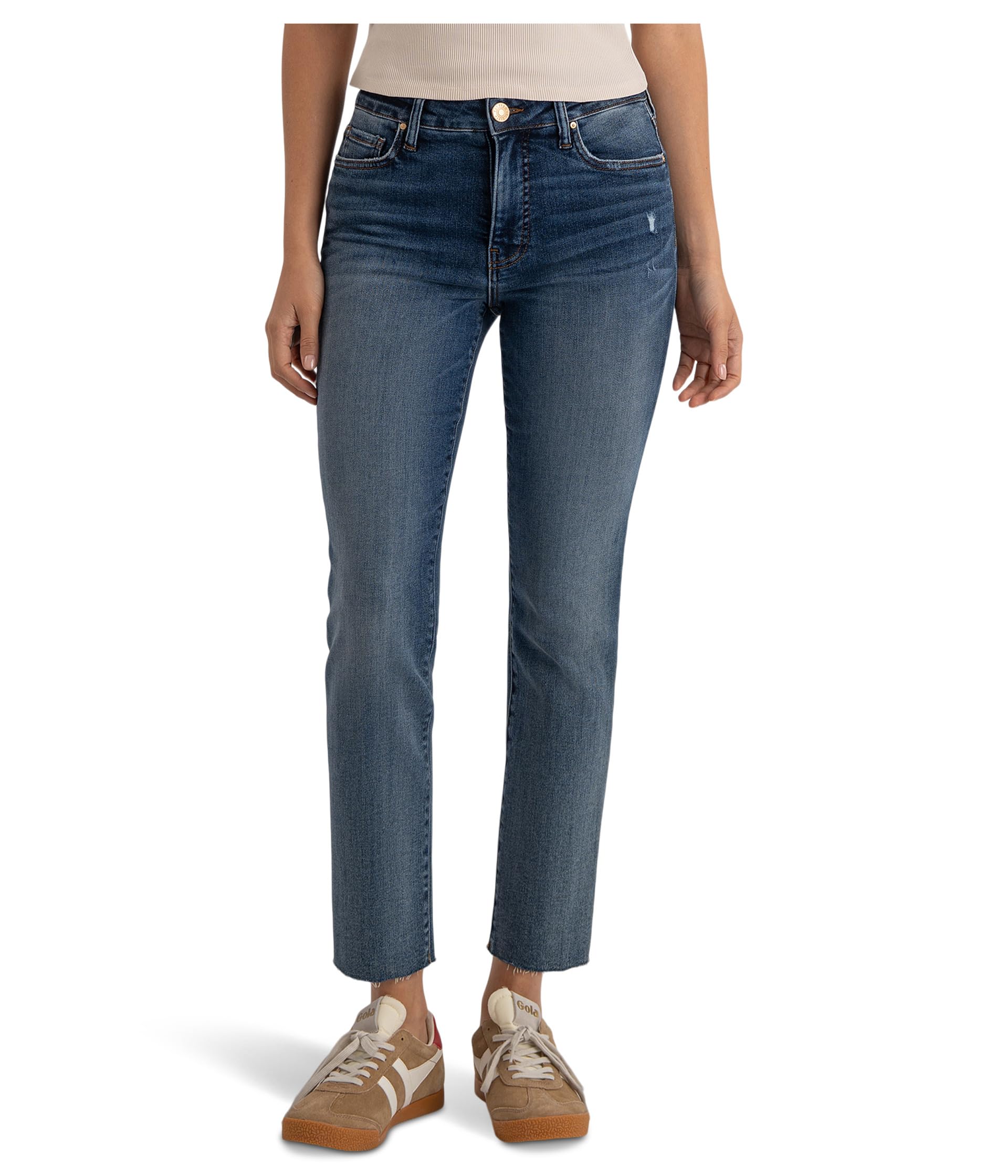 Reese High-rise Fab Ab Ankle Straight Raw Hem
