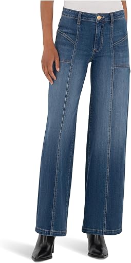 Jean High-rise Wide Front Seam Patch Front Pockets